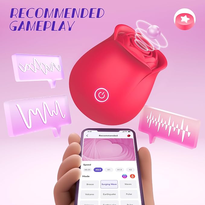 Vibrador de Succión con Forma de Rosa